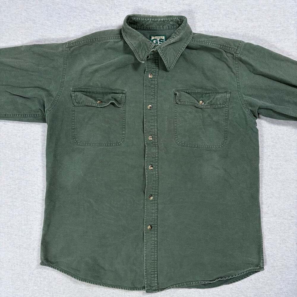 Guide Series Green Long Sleeve Button Up Work Shirt Size Large